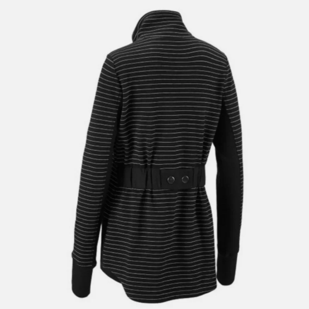 Cabi Women's Sprint Track Jacket in Black & White Stripes with Pockets sz XS - Picture 6 of 8
